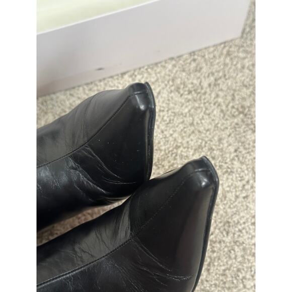 Jimmy Choo Sz 39 Peony Black Italian Kid Leather Knee High Boots Heels Stiletto - Picture 4 of 12